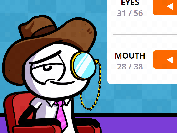 Randomized characters with random features showing off the Loading Artist Character Creator!