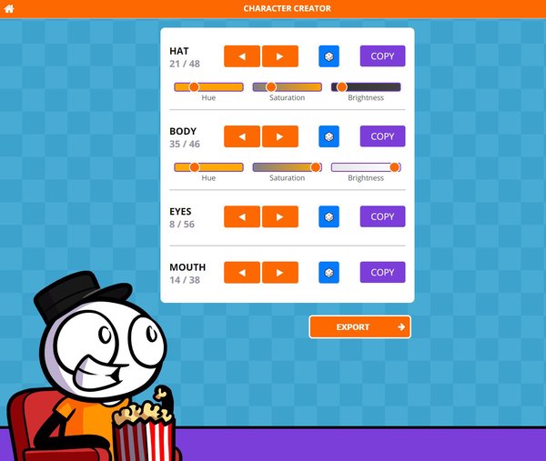 Character Creator interface