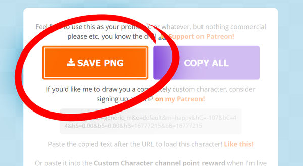 Export options showing how you can Export as PNG